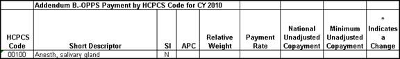 Addendum B displaying nine separate columns.