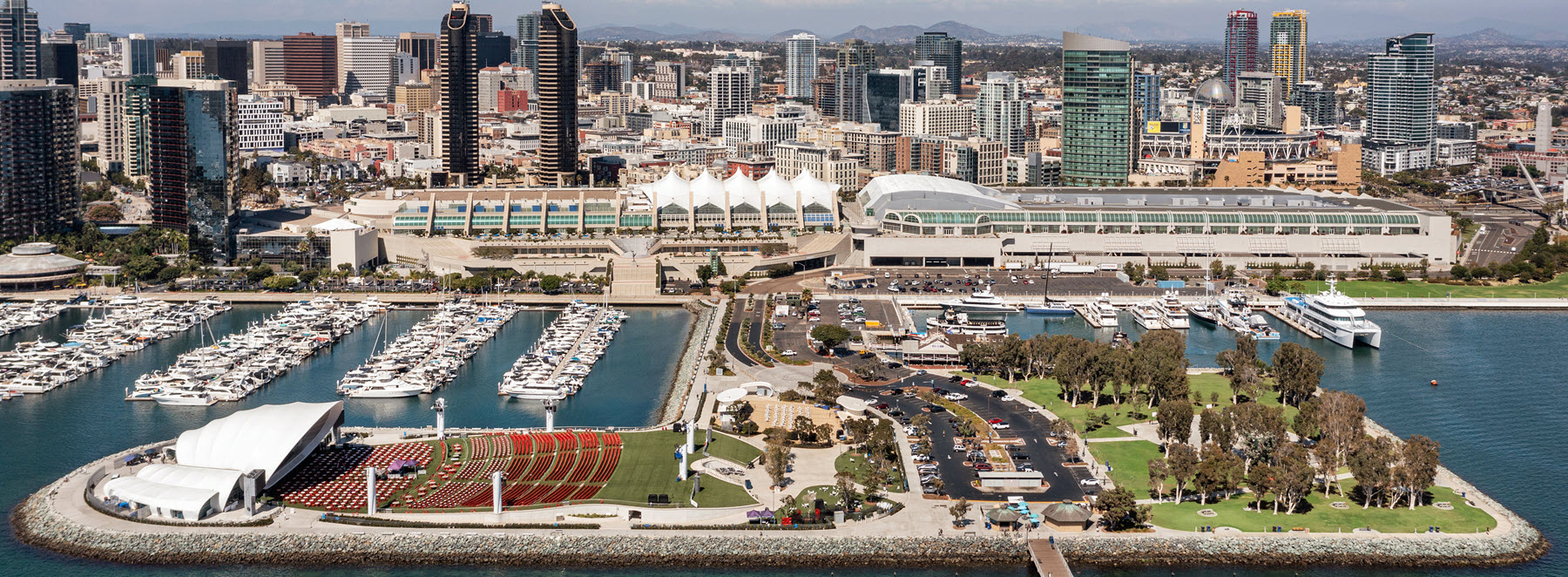 The San Diego Convention Center and surrounding waterfront